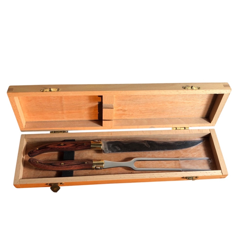 Laguiole L’eclaire woid handle stainless steel serving knife set